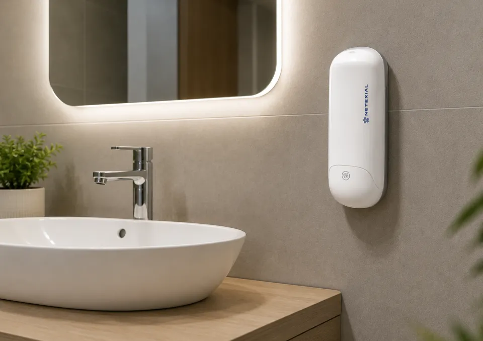 distributeur savon pro blanc toilettes netexial